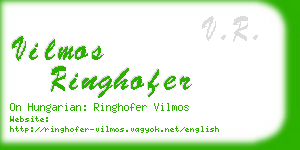 vilmos ringhofer business card